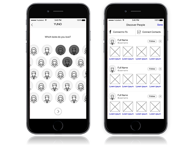 Yuno - Dating App - Follow Profile app axure concept mobile app design profile user center design user experience design ux wireframe