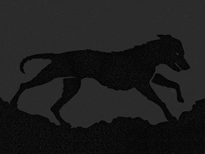Ol' Shuck detail black dog grey illustration