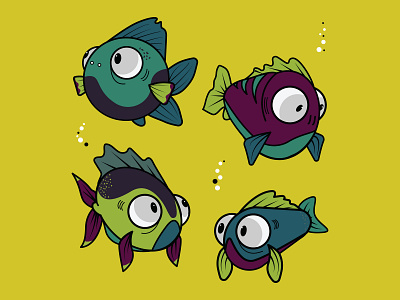 Fish Concept animal animal art app cartoon fish fish fishbowl illustration illustrator