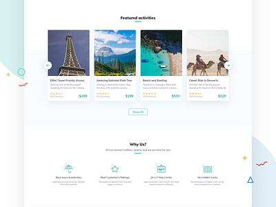 Tour Activities activities clean illustration landing page minimal template tour travel web world