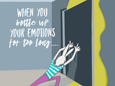 When you bottle up your emotions for too long editorial illus philosophy yoga