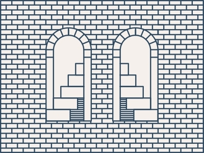 Portal brick castle door illistration line line art portal vector