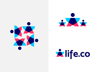 Alife.co identity app brand branding clean colorfull design geometric healthy human icon identity life logo mark minimalist monogram people social style vector