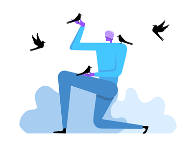 Birdwatcher affinity flat flat design illustration tritone ux vector web