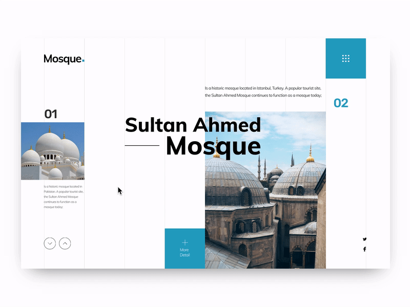 Slider Motion Transition adobe xd animation app blue clean design empty state graphic illustration landing page mobile mosque motion simple transition ui uiux ux webdesign website