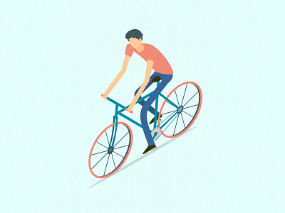 bike bike bycicle fixie flat design illustration isometric riding