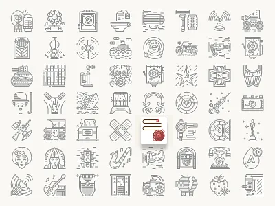 Historical Icons Black and White. 1910-1930 20th century culture historical history geek icon design icon pack icons science technology tranport vintage