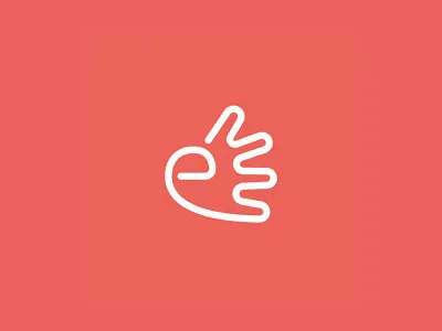 e4 e4 fingers four hand handset icon letter lettering logo logo a day logotype symbol trajlov