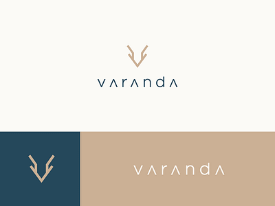 varanda animal deer elegant identity letter line luxury mark minimal stroke v