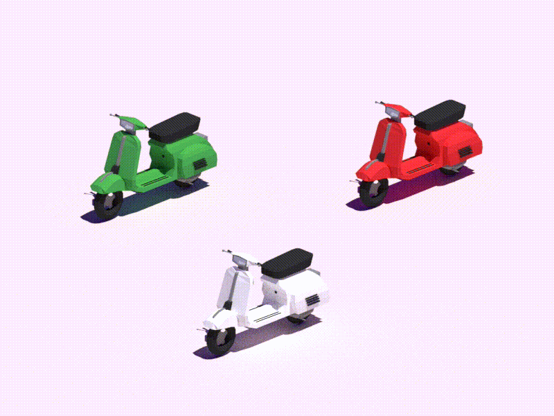 Low poly Vespa 50®! animation blender design low poly made in italy motion piaggio vespa