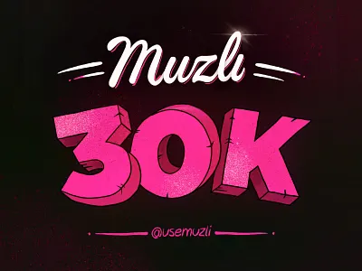 Muzli 30k followers on Instagram 3d color design instagram invision israel logo muzli pink typography