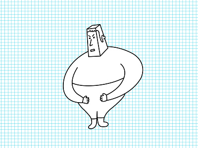 Stomach Ache character design drawing fat grid health illness illustration man
