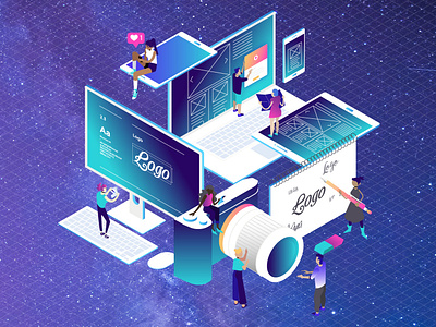 Isometric World wir.agency adobe illustrator character animation character design design illustration isometric vector work