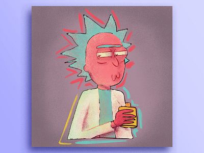 Rick Sanchez illustration ipad ivi topp rick and morty rick sanchez