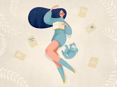 reading girl charachter design characterdesign illustration