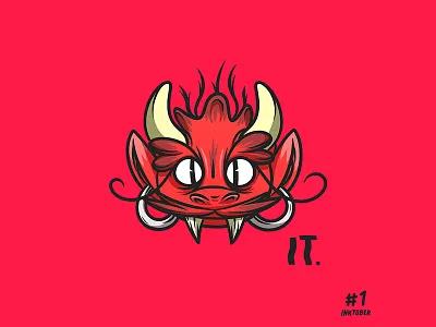 inktober #1 'IT.' character design drawing illustration inktober inktober2018 photoshop sketch sketchbook