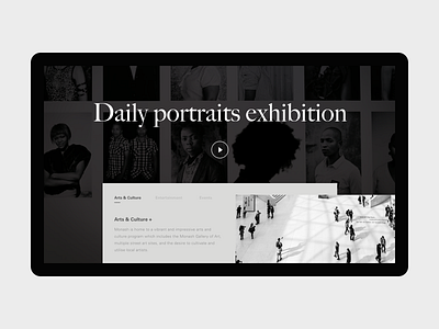 Museum Details black exhibition grid landing page museum typography ui ux design website