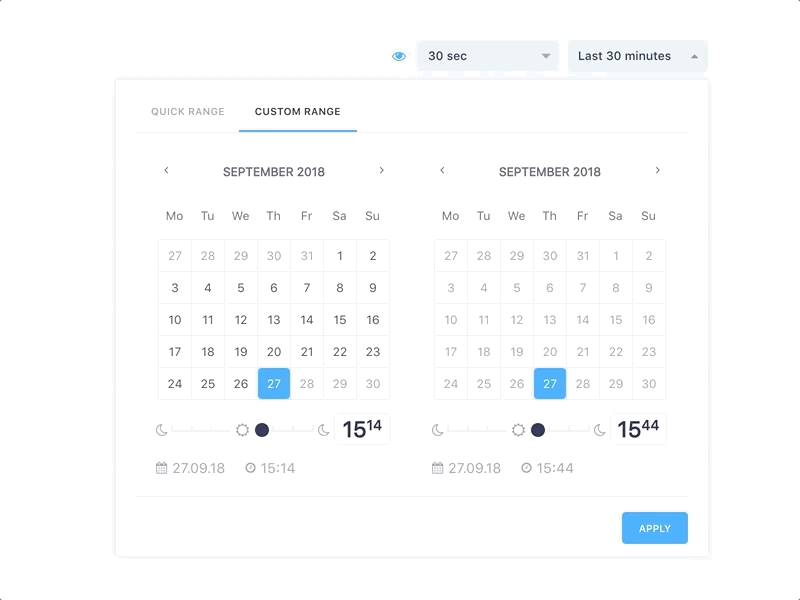 Custom calendar animation calendar calendar design data time ui ux web