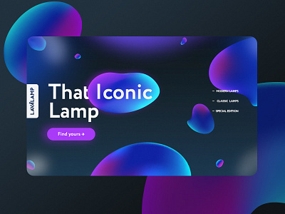 Lava Lamp 3d adobeilustrator bold typography color design designer gradient illustration landing landing design landing page landing page design lavalamp logo mash purple shop shop online typography ui