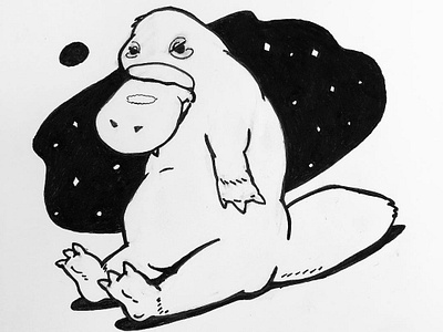 Inktober Day 1 - Poisonous drawing illustration ink ink drawing ink pen inktober inktober 2018 platypus poison sketch