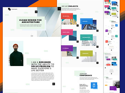 Portfolio Web Page Design for Architecture blog clean conference contact interaction landing page minimal portfolio ui ux web website
