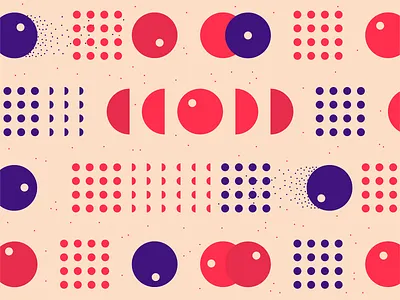 Circle and dot pattern abstract bold circle pattern dot pattern dynamic pattern dynamic shape pattern flat illustration purple red shape pattern small dots