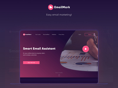 EmailMark landing page ai assistant design figma landing page marketing photoshop ui