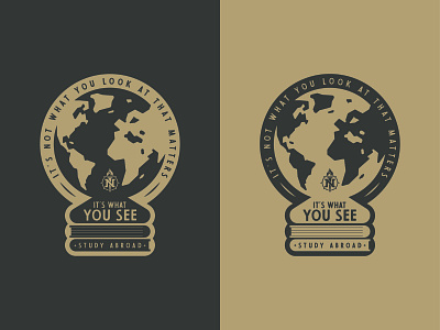 2.0 badge globe illustration northern michigan university study abroad