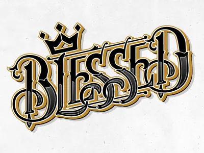 Blessed Typography blessed design handlettering illustrator lettering retro type typography vector