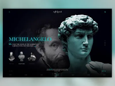 Michelangelo art desgin flat graphic history icon illustration michelangelo paintings sculptures type ui vector web webdesign website