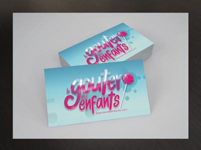 Logo Card Gouter Enfants artisan bakery business card children company entertainment logo name card party sweets