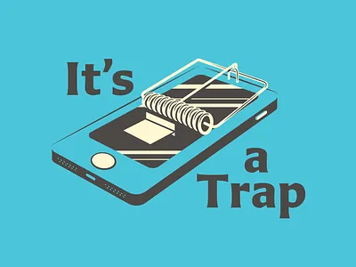 It's a Trap addiction blue light mousetrap phone screen scrolling trap
