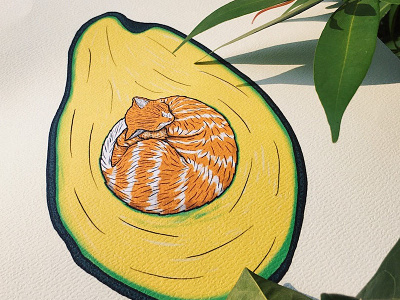 Avocato animal art avocado avocado toast avocato cat cats cute drawing fruit funny fur illustration kitten lol nature pet photo print word pun