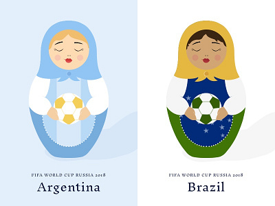 Argentina v. Brazil branding challenge design doll illustration international international womens day russian russian doll thunderdome ui vector world cup world cup 2018