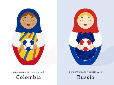 Colombia v. Russia challenge design doll illustration international international womens day russian russian doll thunderdome ui world cup world cup 2018