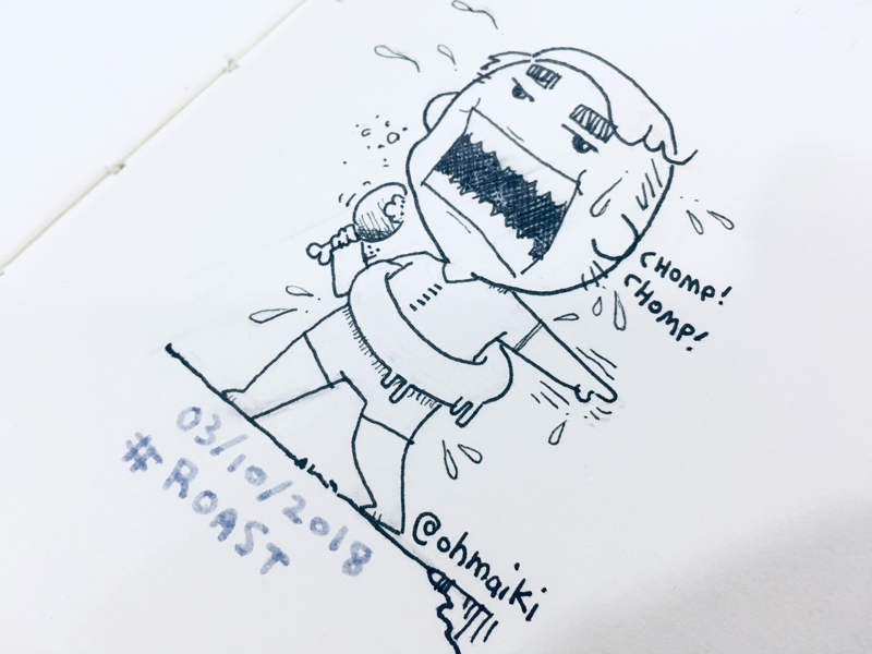 Example of Roasted (Inktober 2018 - Day 3)