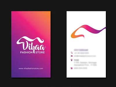 Vihaa Fashion Store brand branding businesscard callygraphy design graphic logo tyography visual communication