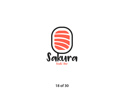 #ThirtyLogos Challenge Day 18 - Sakura 30 logos branding challenge daily design food graphic graphicdesign icon japan logo logo a day logo design sakura simpe sushi thirty day logo challenge thirtylogos typography vector