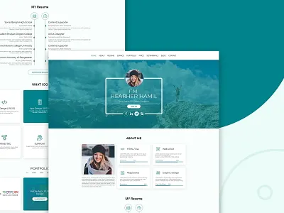 Personal Portfolio web UI/UX Design app corporate cv design grid system hire hiring landing page ui personal photoshop portfolio responsive resume typography ui ux web web design website wireframe design