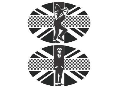 SKA checkerboard dance duotone illustration punk ska