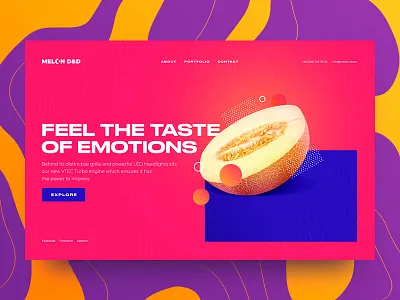 Melon colorful colors design digital melon promo screen taste