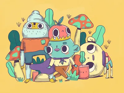 Weird friends adobe illustrator art character character design contemporary contemporary design contemporary illustration creative designer doodle doodles doodling draw drawing illustrate illustration illustrator photoshop pictoplasma pixel art