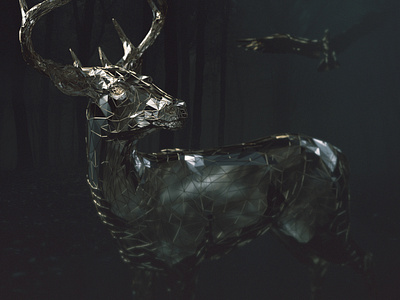 Darkness... 3d 3d art 3d artist cinema 4d cinema 4d darkness deer octane octane render octanerender