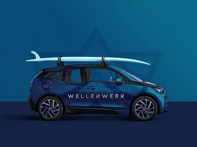 Wavepool Brand Identity brand car corporate branding identity logo mark mockup pool sport style surfing wave