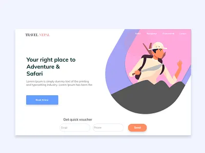 Travel Nepal adobexd animation css3 design dribble illustration nepal nepali ui ux webdesigner