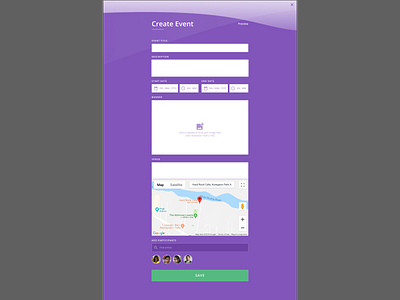 Event creation form forms purple ui