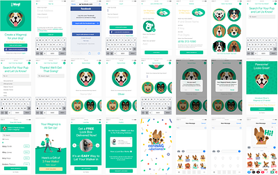 Growth project for Wag! core screens dog growth idea ios new feature stickers ui user flows ux design wag