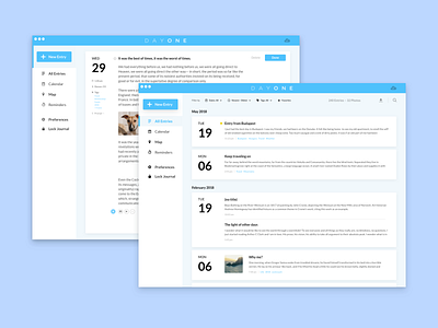 DayOne Redesign concept dashboard dayone design diary journal redesign sketch ui ux writing