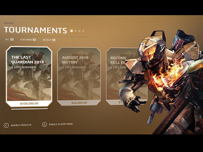 Destiny Esport Tournament 3d bungie concept console design desktop destiny destiny 2 esport ps4 tournament ui visual design xbox