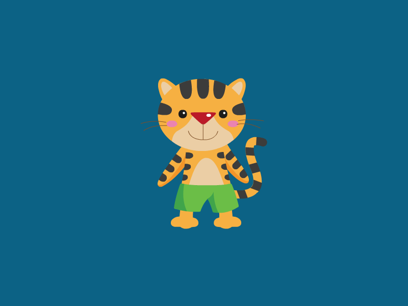 Tiger Jump Animation animation cute flash animation jump animation motion graphics tiger vector animation vector art